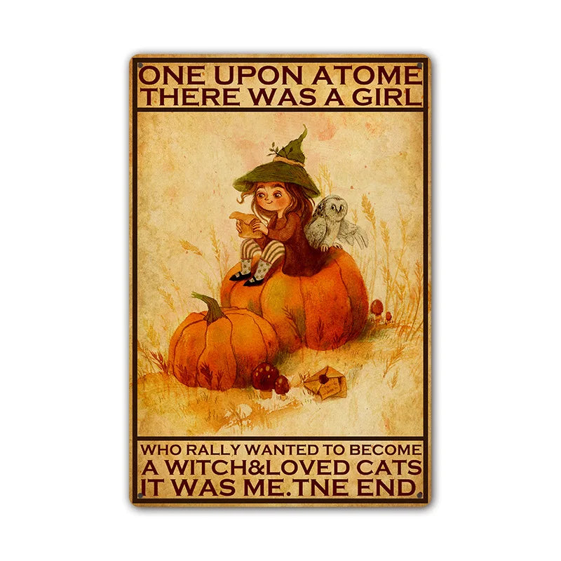 Retro Halloween Tin Painting