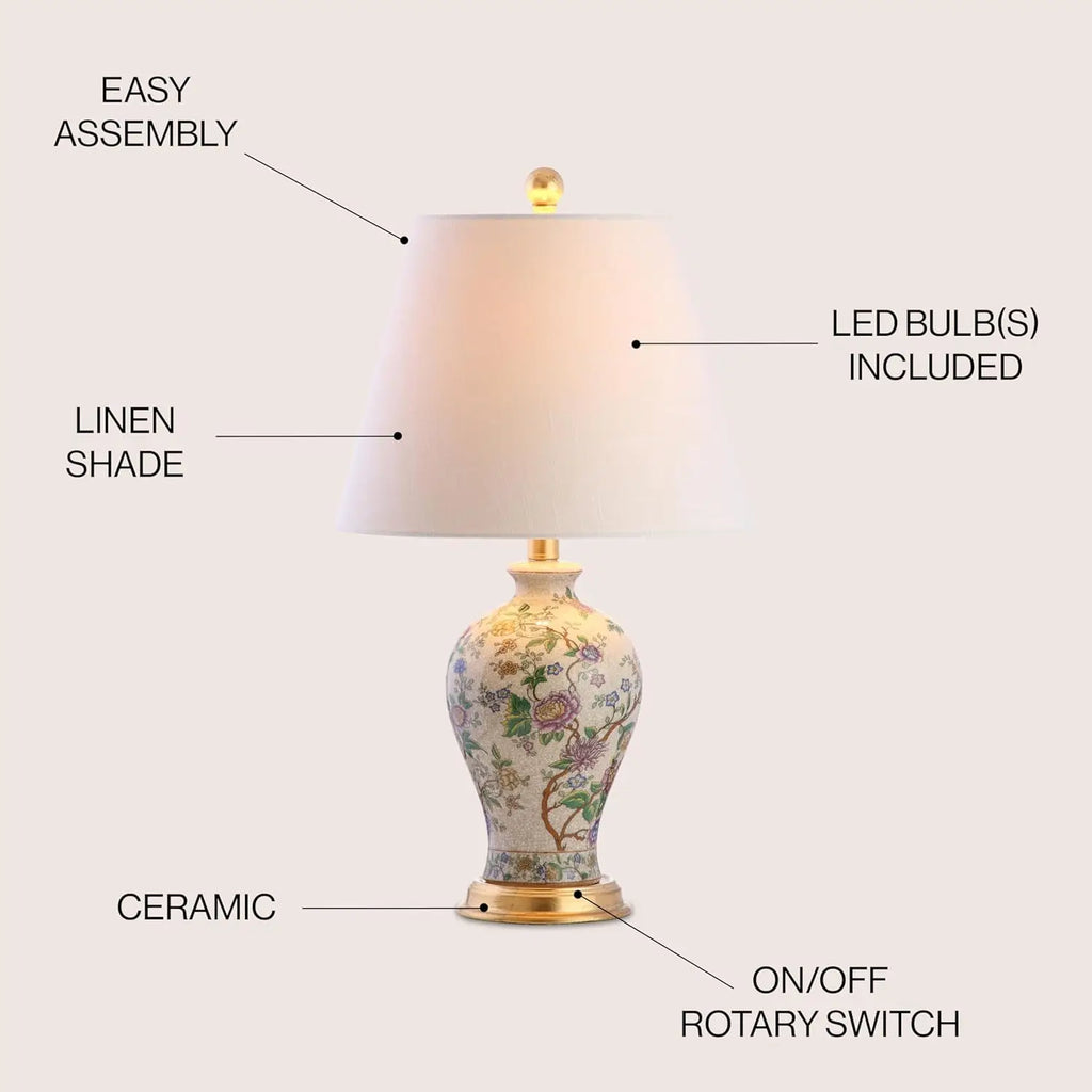 24" Floral LED Table Lamp