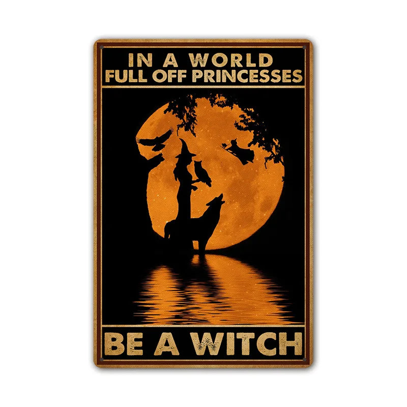 Retro Halloween Tin Painting