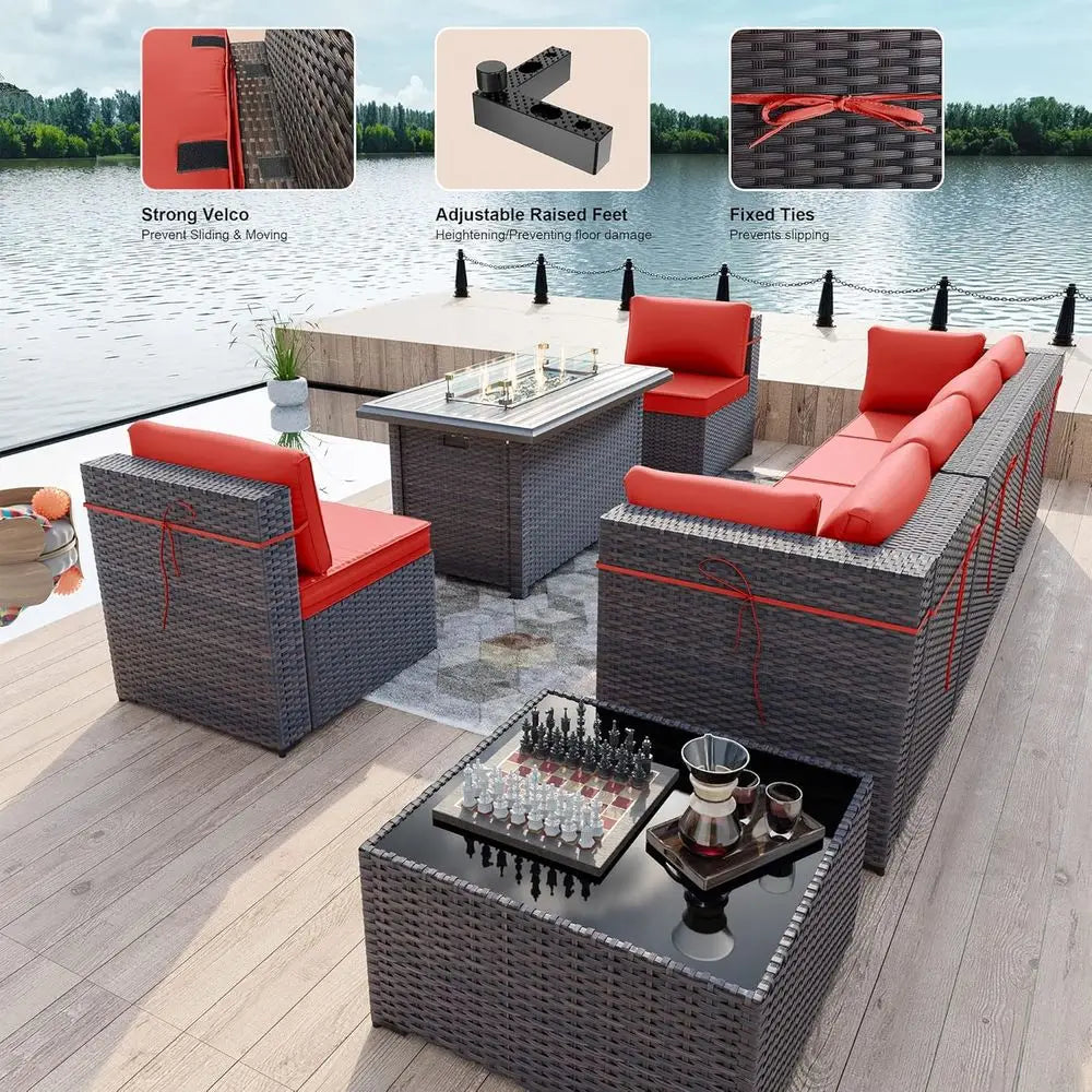 Patio Set with Propane Fire Pit