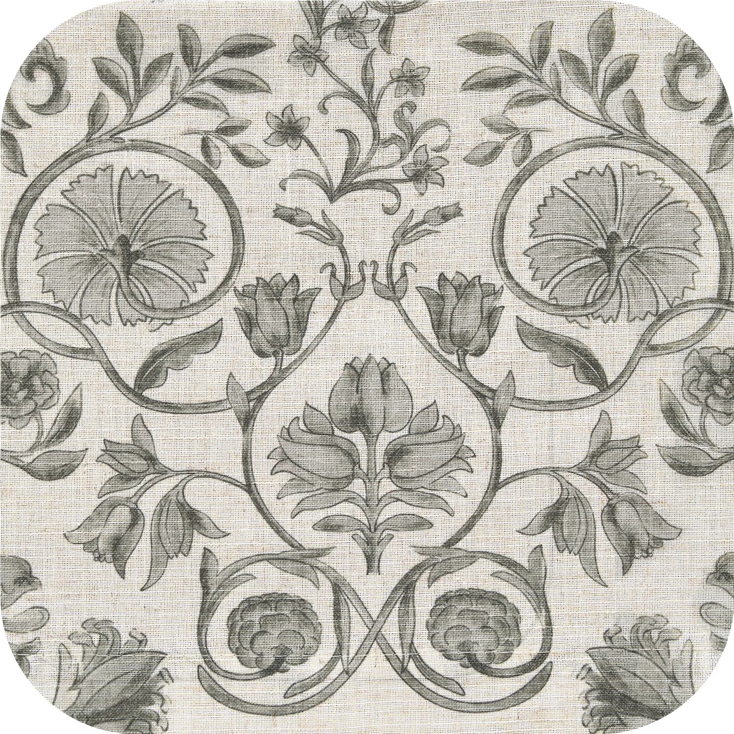 Linen Floral Curtain Set for Kitchen