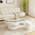 Oval Glass Coffee Table 3 Pc