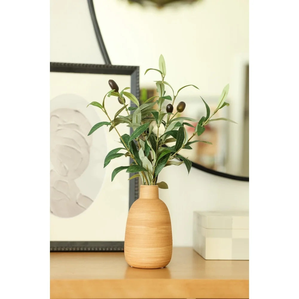 Artificial Olive Plant in Ceramic Vase