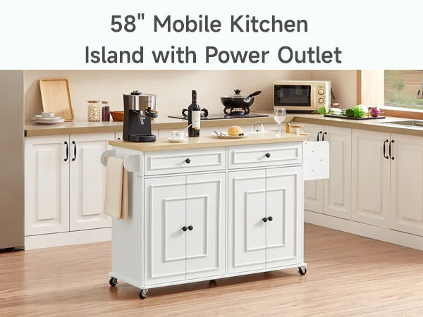 60" Mobile Kitchen Island