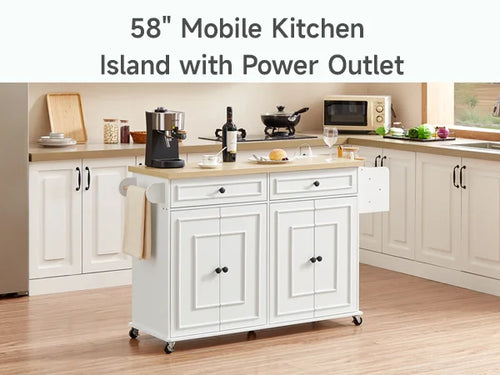60" Mobile Kitchen Island