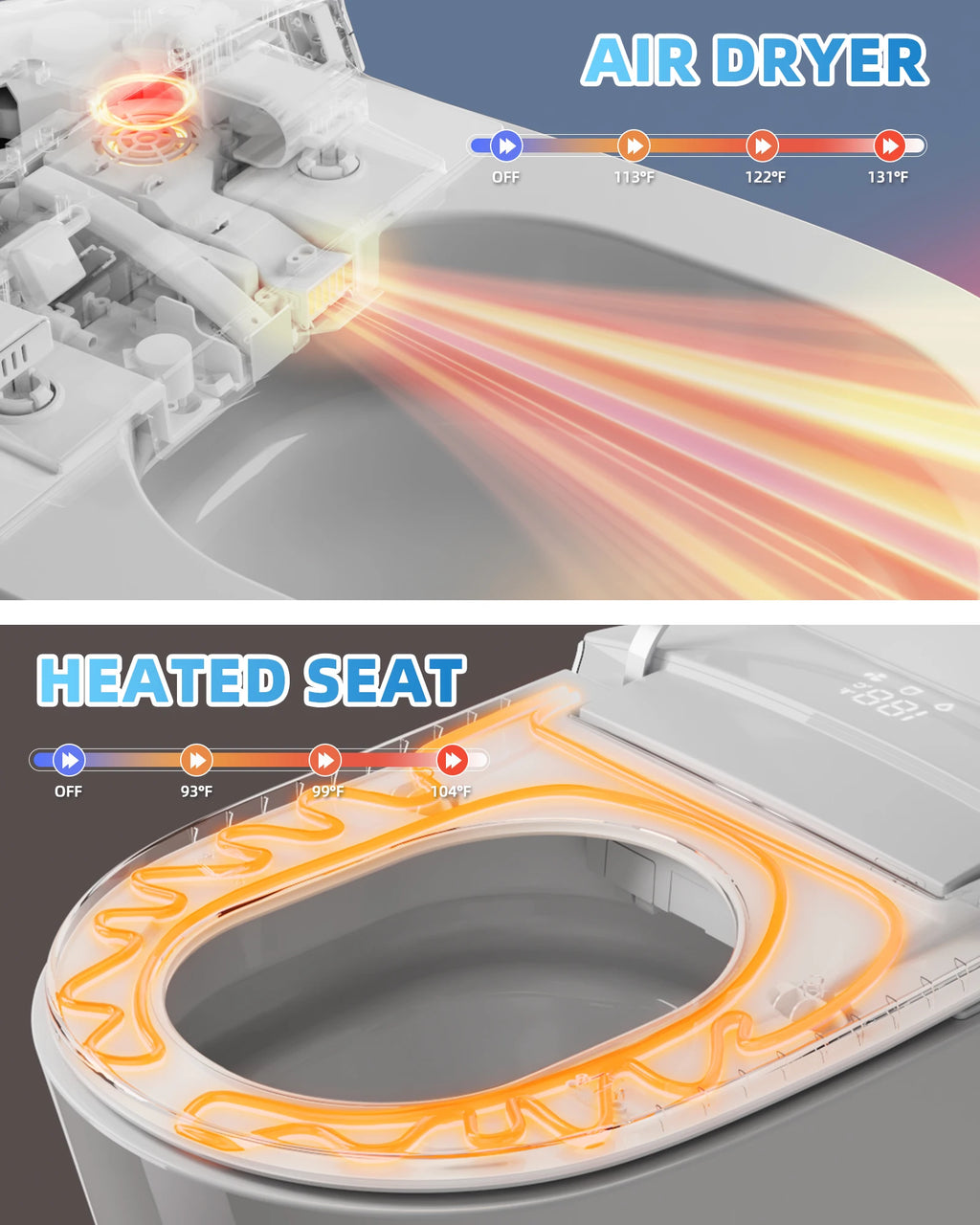 Smart Toilet w/Tank/Heated Seat