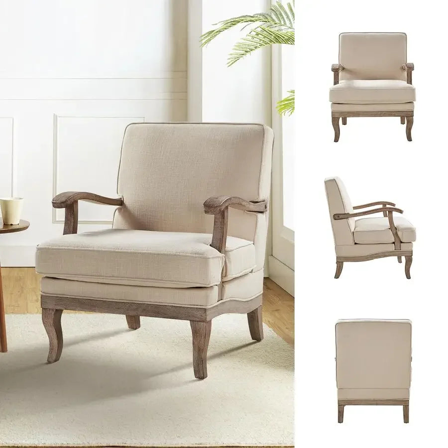 Upholstered Accent Chairs Set of 2