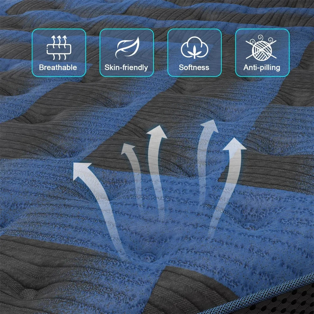 Mattress 14 Inch, Medium Firm w/Gel Foam