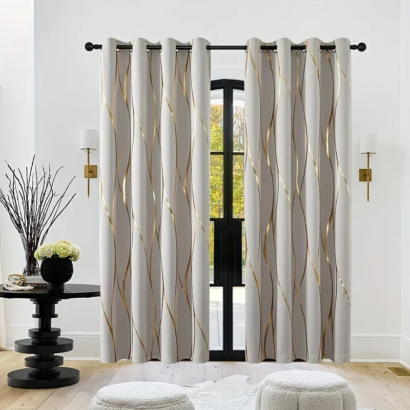 2Pc Blackout Insulated Curtains