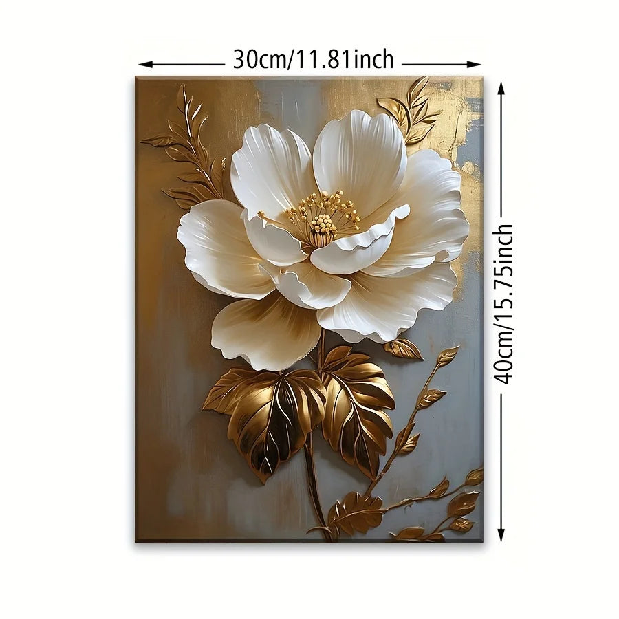 1PC White Floral Canvas Flower