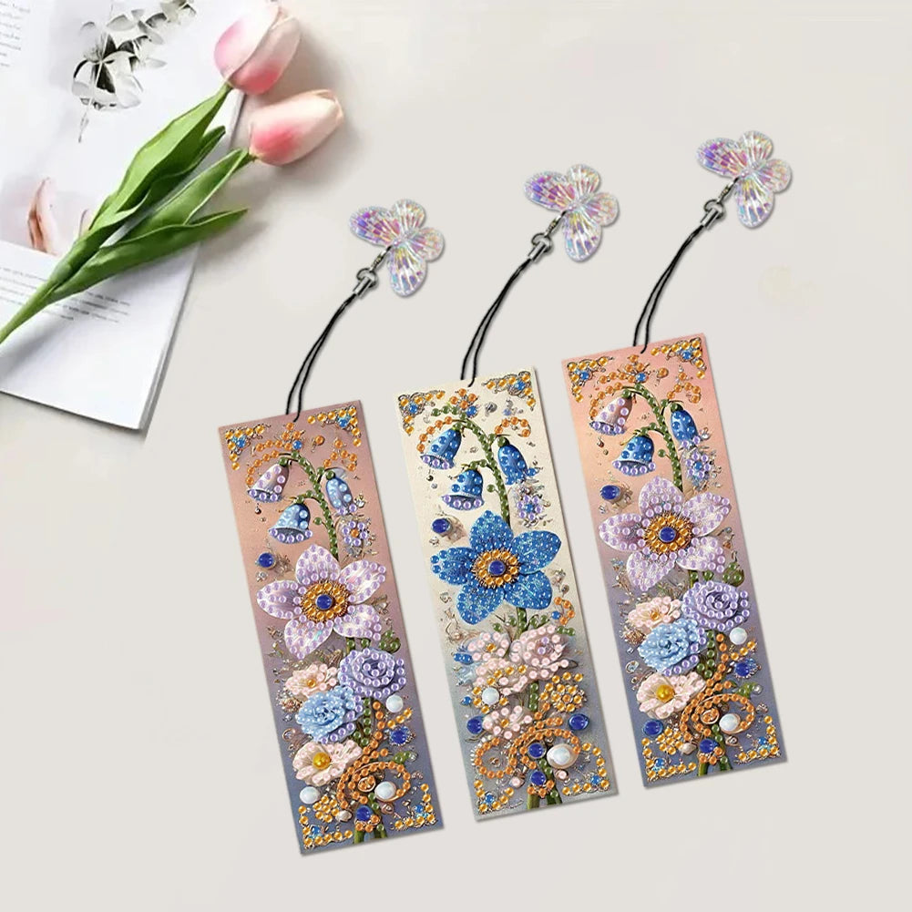DIY Diamond Art Bookmark Flowers