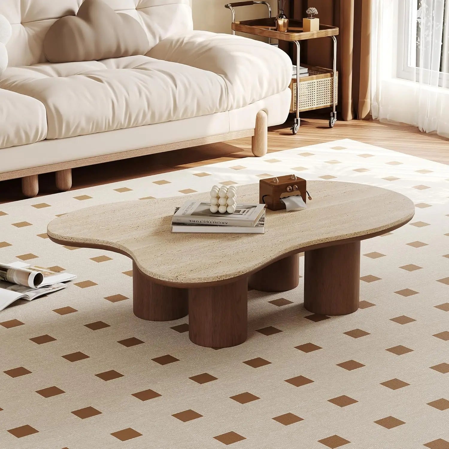 Unique Stone Top Coffee Table