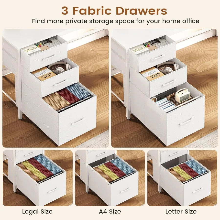 L Shaped Desk w/Power Outlet