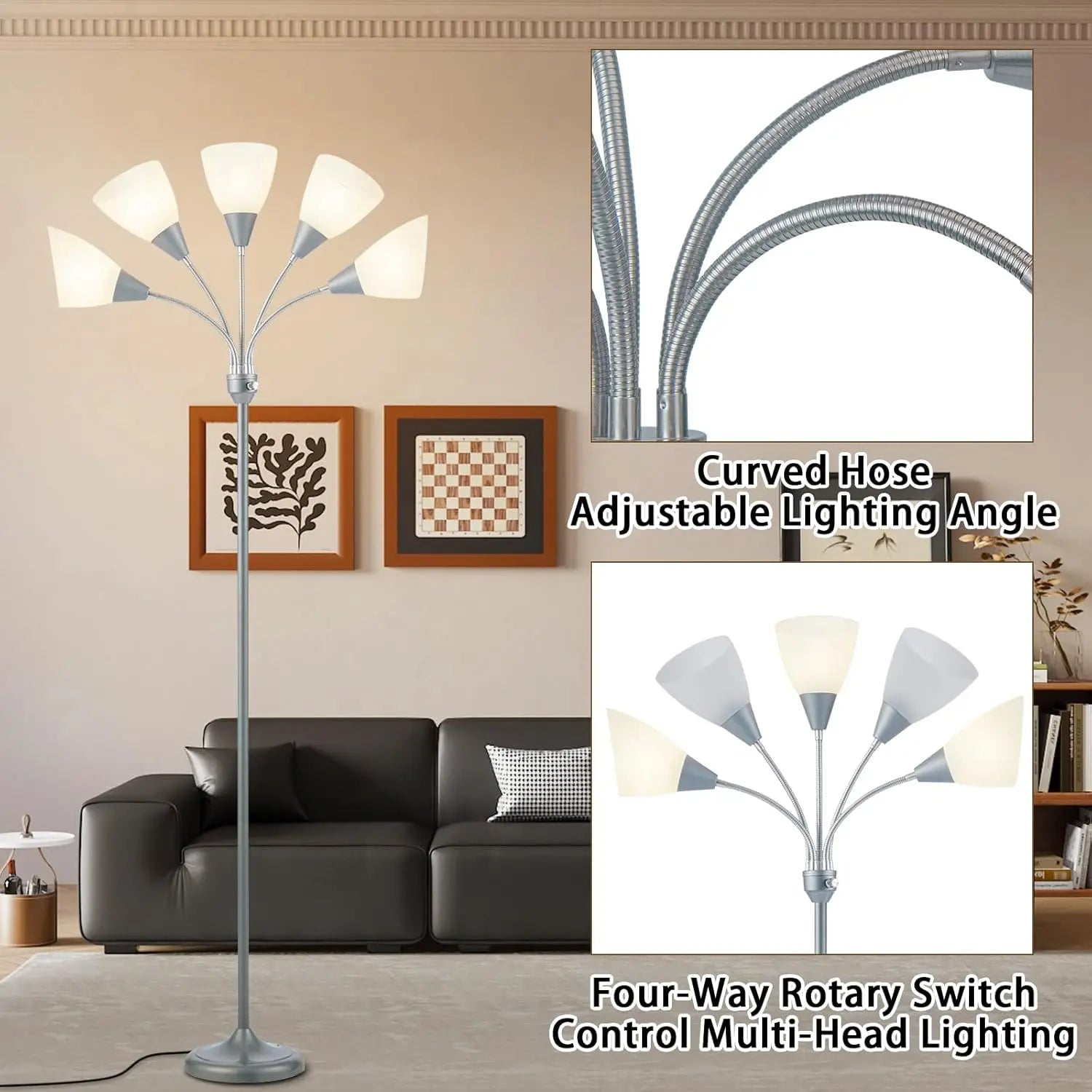 5-Head Adjustable Floor Lamp