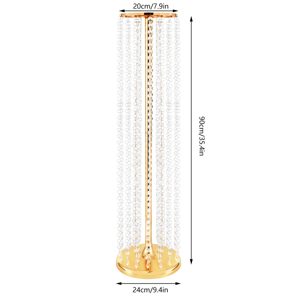 2 Pc Acrylic Crystal Gold Vase