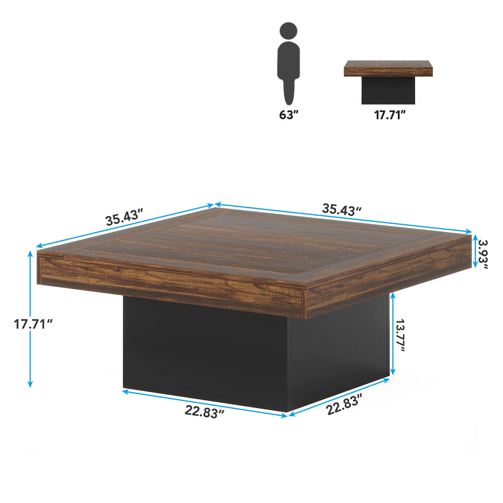 Low LED Wood Coffee Table