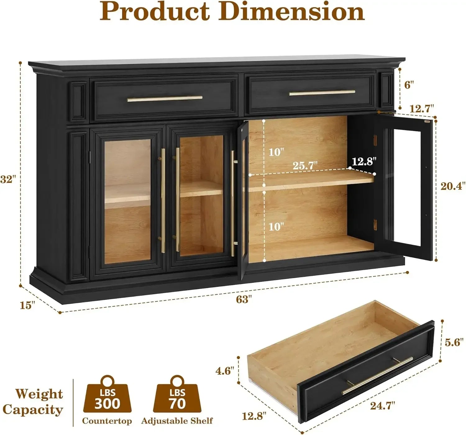 Sideboard Buffet Cabinet w/Storage
