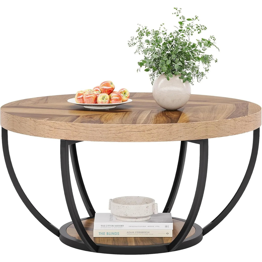 2 Tier Faux Marble Coffee Table