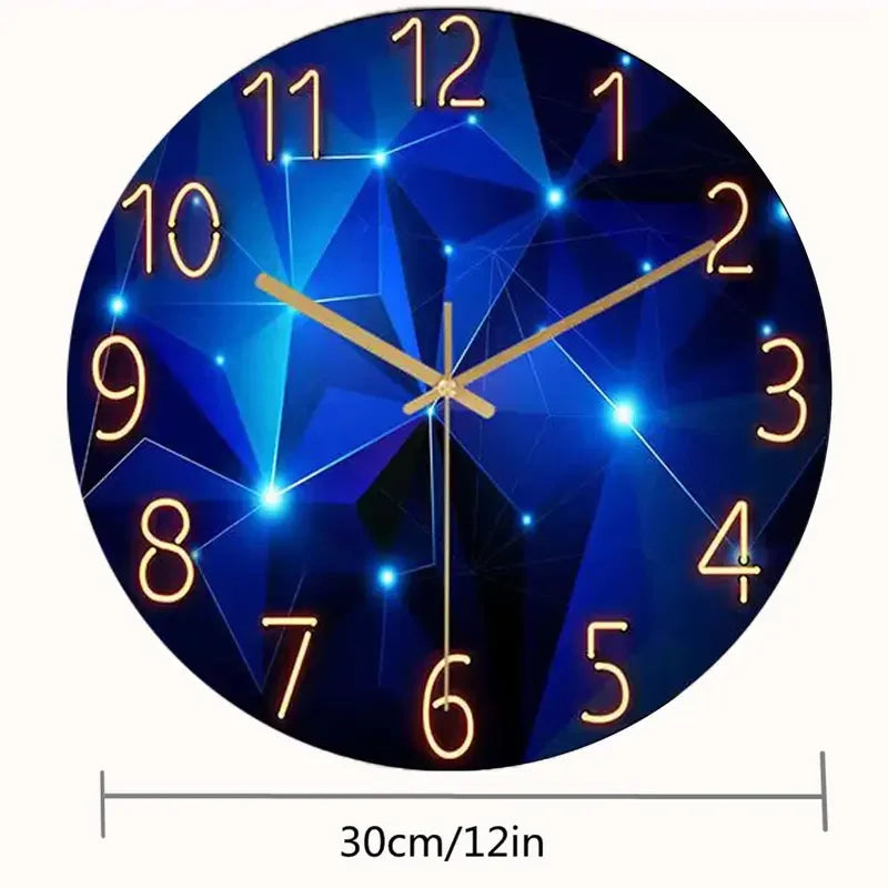 Blue Wall Clock for Living Room