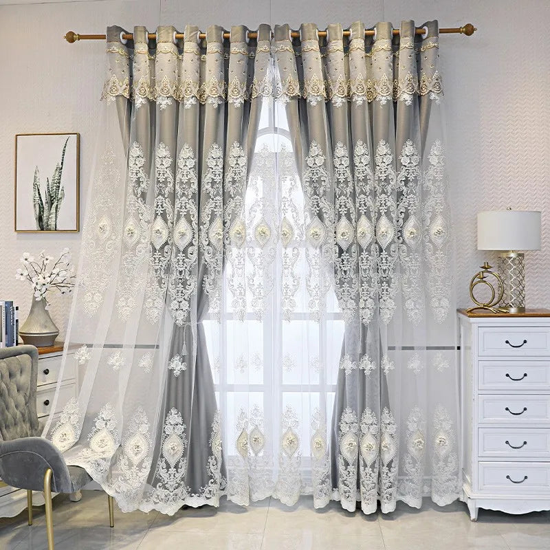 1PC embroidered curtains