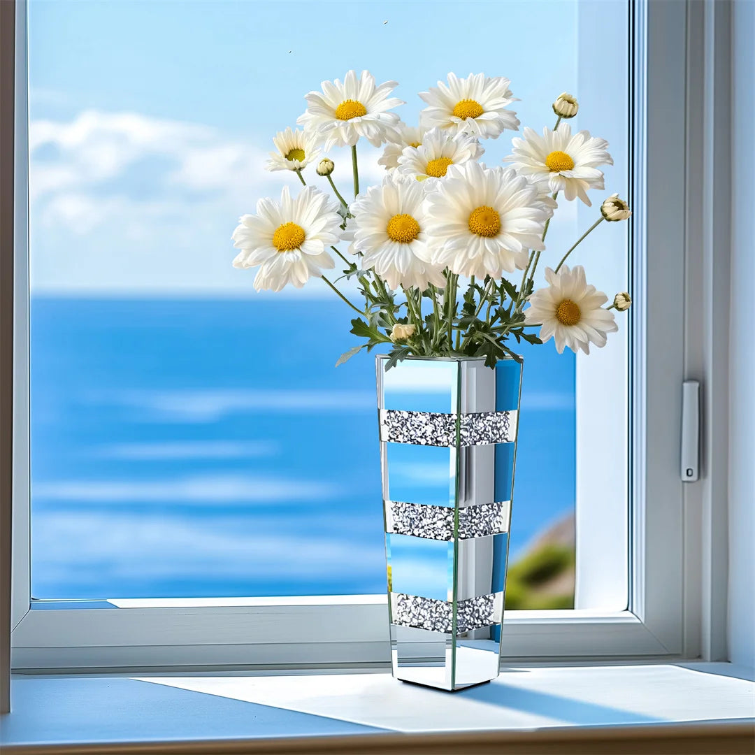 Crystal Standing Mirrored Vase