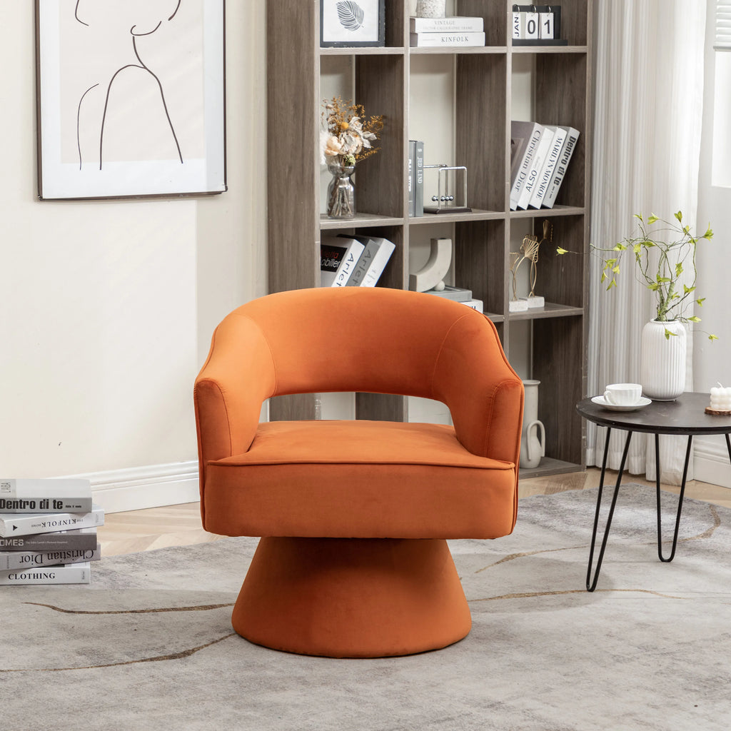 Velvet Swivel Arm Chair