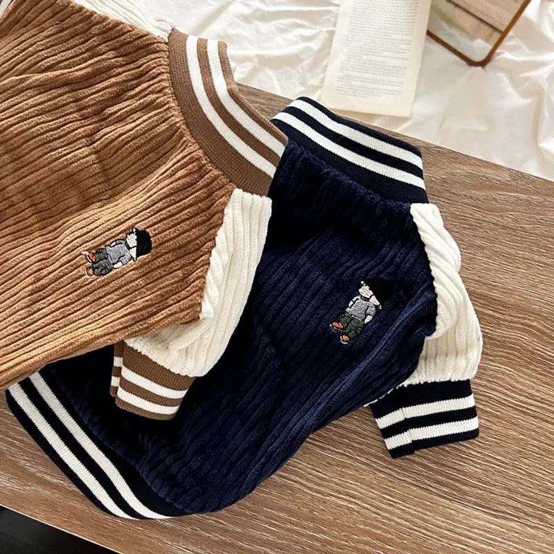 Embroidered Dog Baseball Jackets