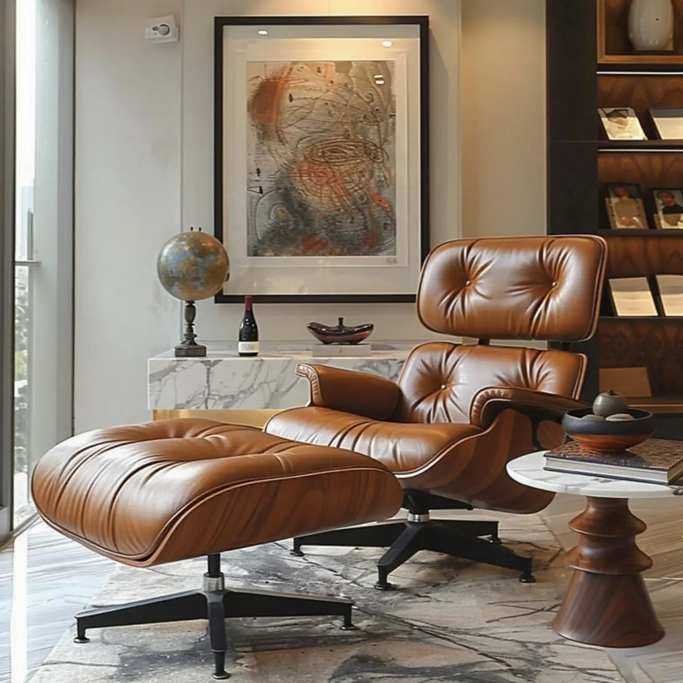 Chaise Lounge Chair with Ottoman