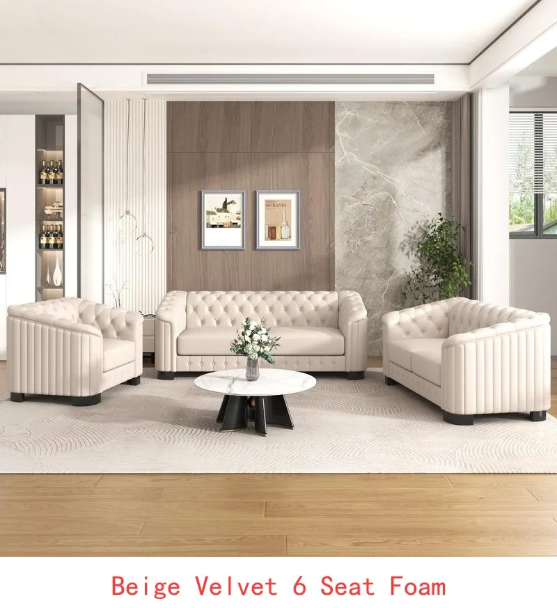 3-Pc Sofa Set w/Wood Legs