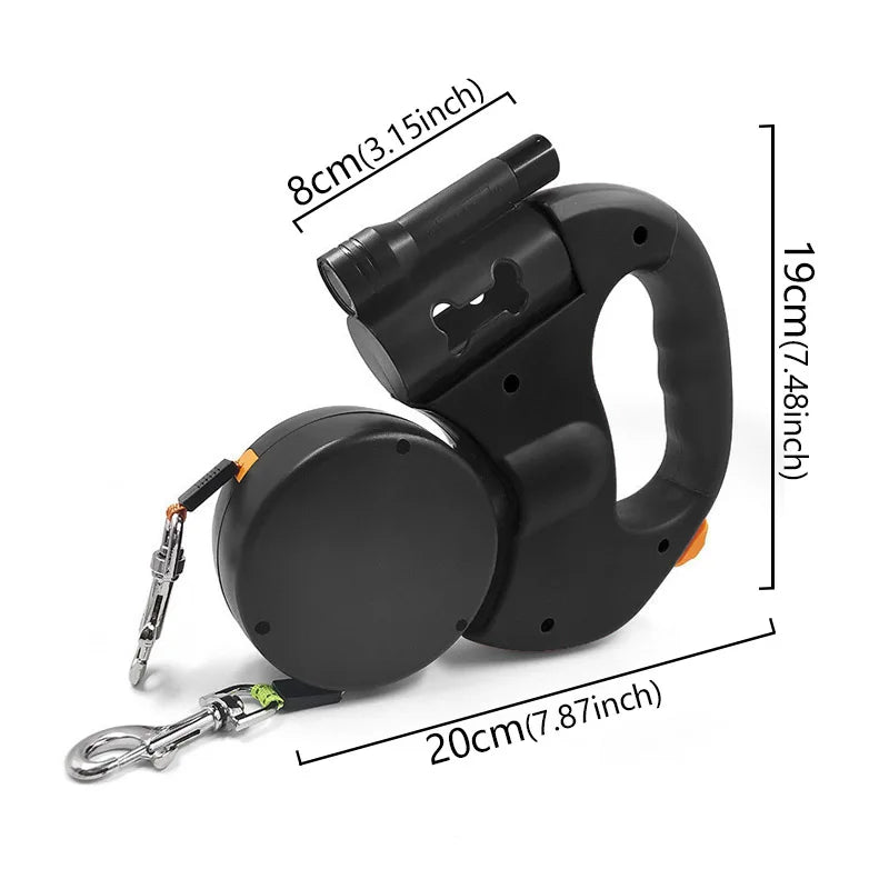 2 Head Auto retractable Dog leash