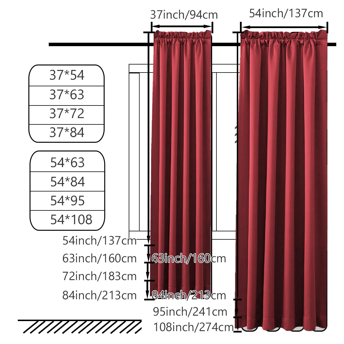 4pcs Light Filtering Curtains
