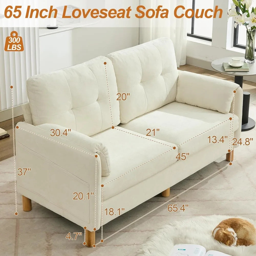 2-Seater Love Seat w Pillows