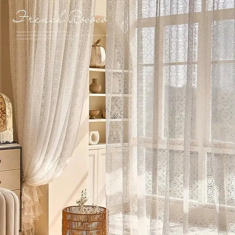 2pc lace embroidered curtains