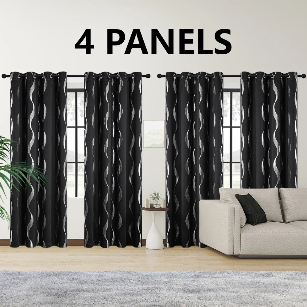 4PCS Blackout Insulated Curtains