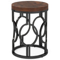 Side Table with Metal Hollow Frame
