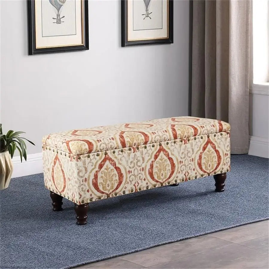 Upholstered Bench with Nail head Trim