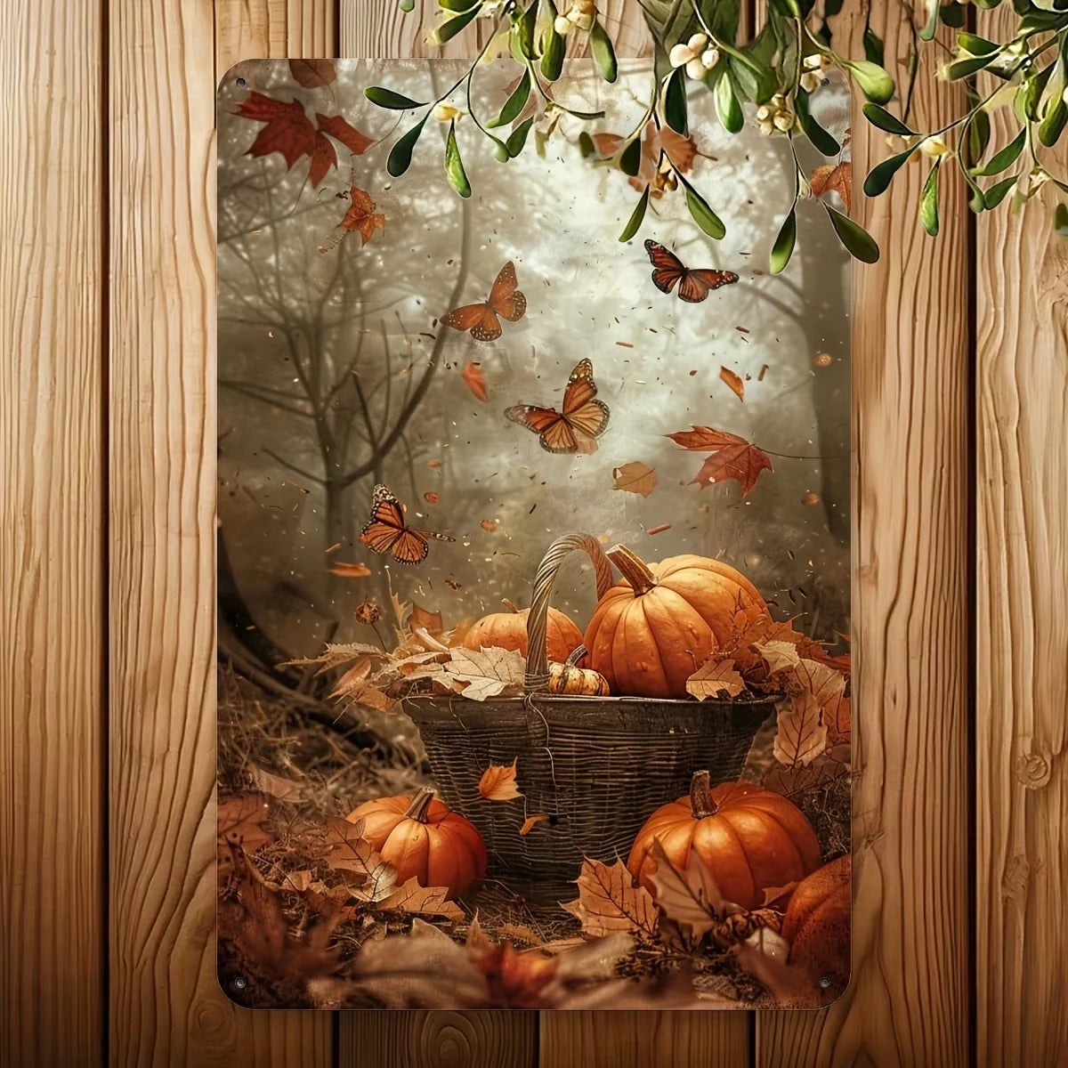 Iron Wall Art with Autumn Forest
