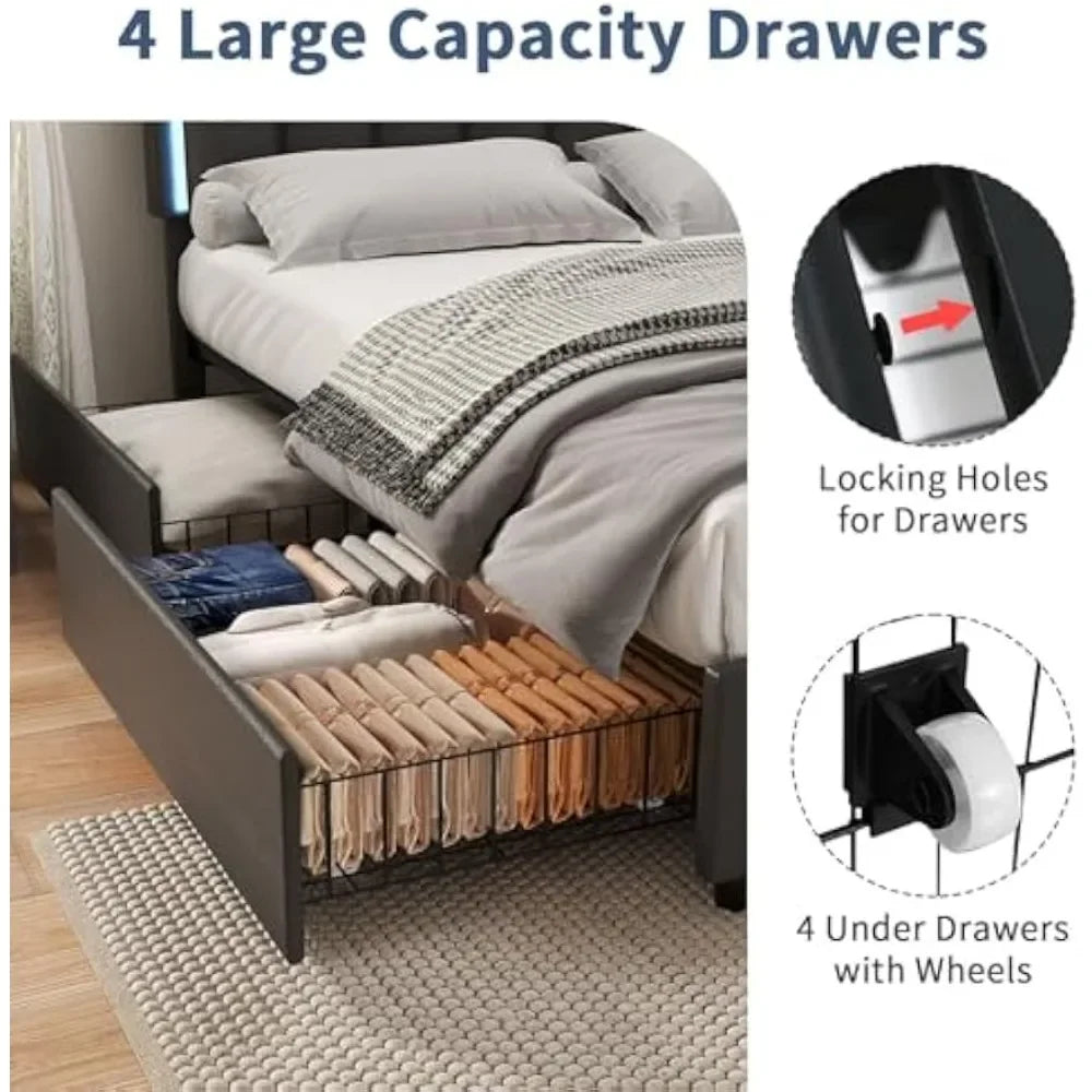 Bed Frame w/Upholstered Headboard