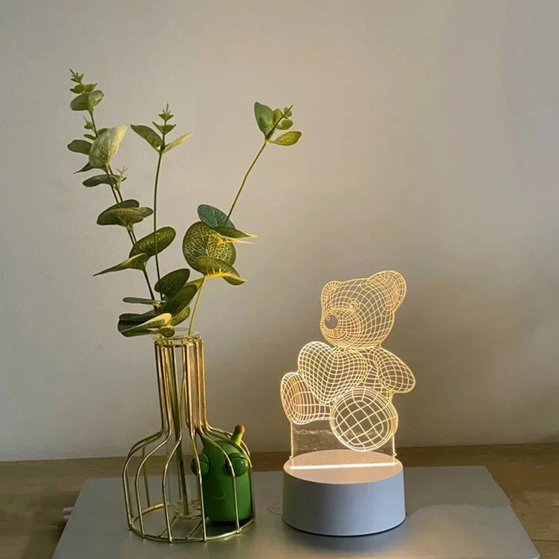3D Bear LED Acrylic USB Lamp