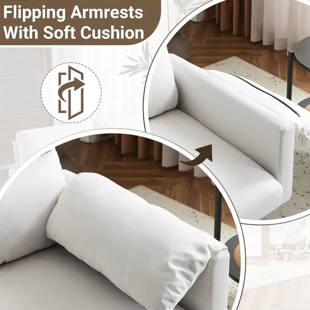 Compact Suede Loveseat Sofa