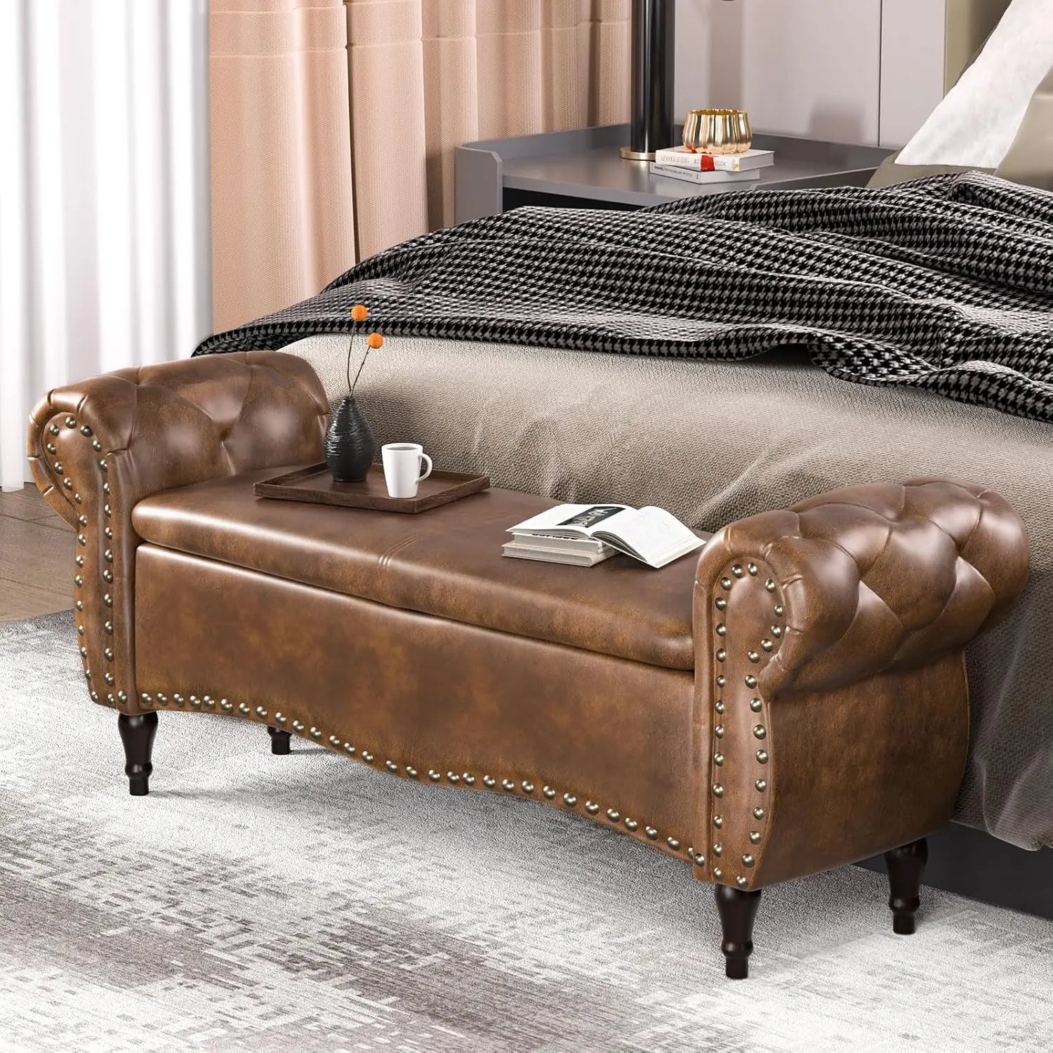 51" Storage Ottoman Bench