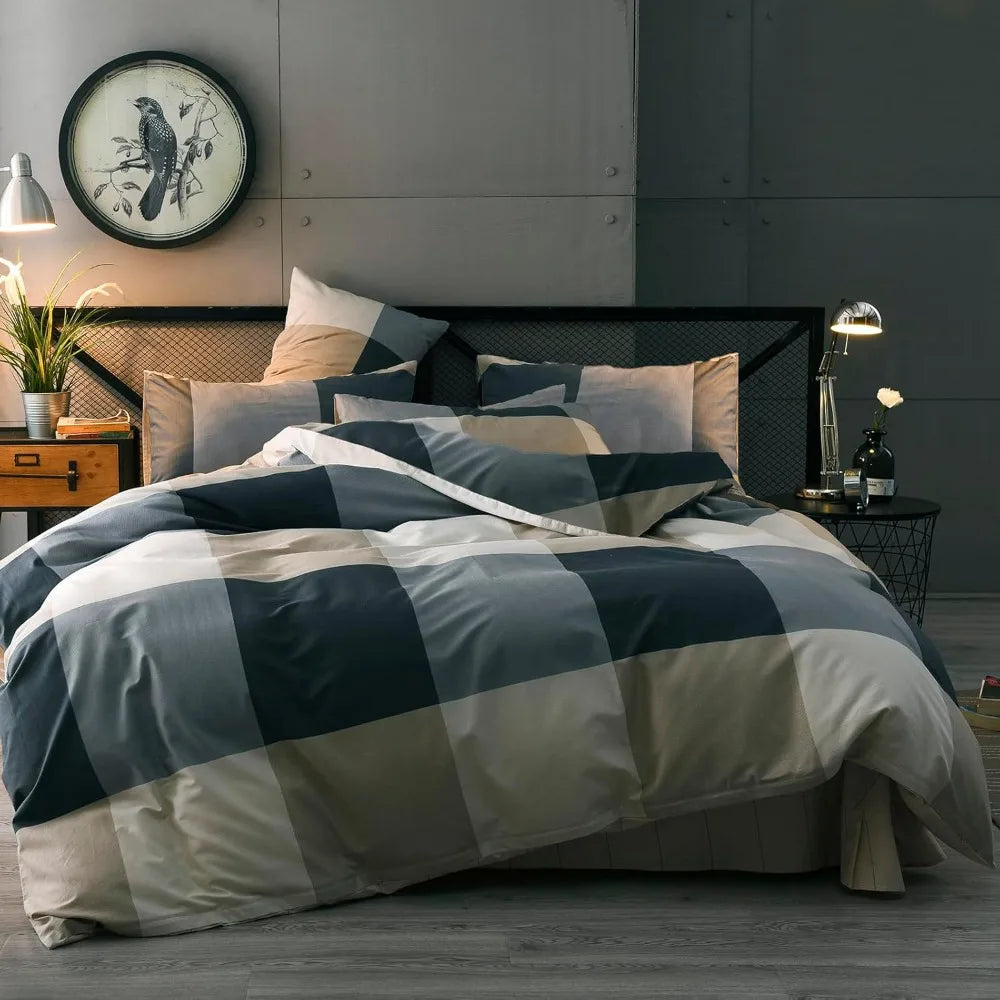 Comforter Set Plaid Printed Bedding
