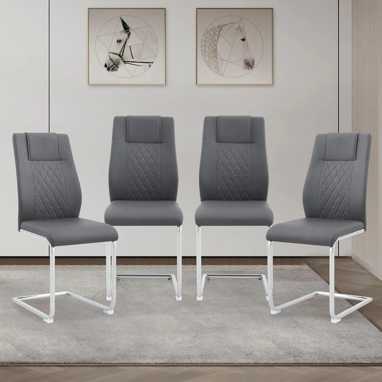 4 Pc Chairs w/Metal Legs