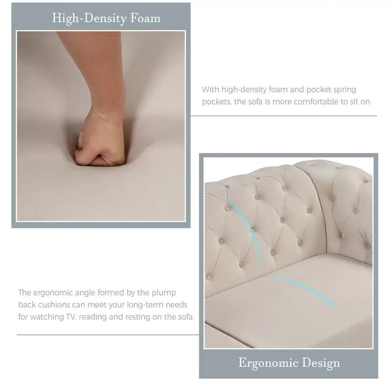 3-Pc Sofa Set w/Wood Legs