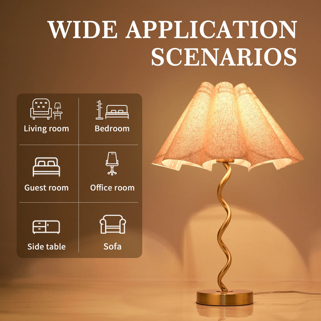 Scalloped Wavy Lamp for Bedside
