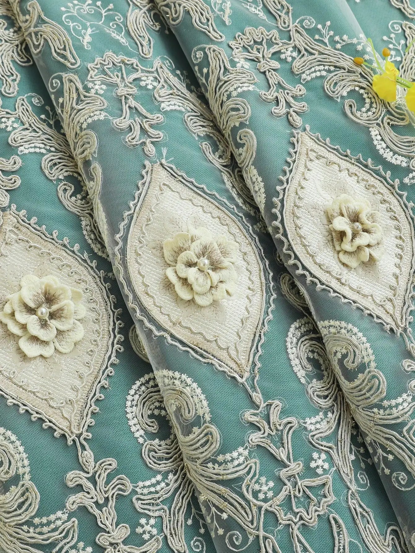 1PC embroidered curtains