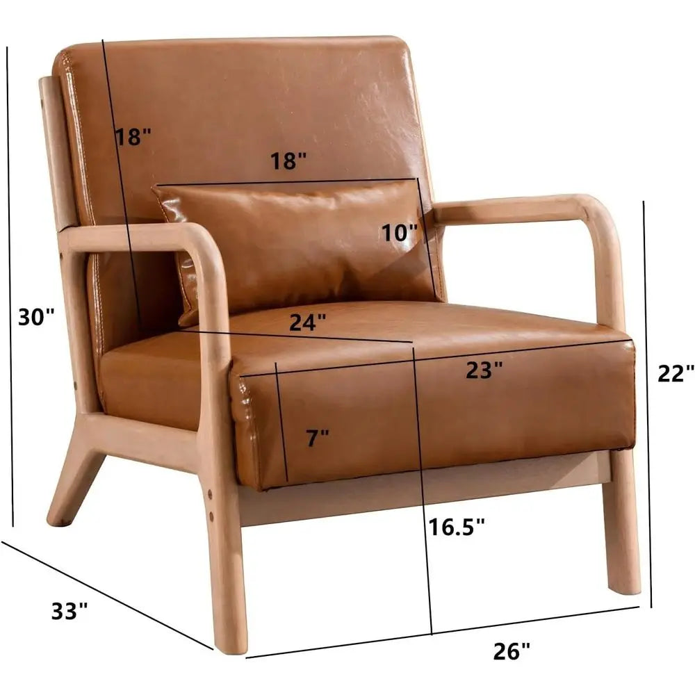 Plush Camel-Colored Reading Chair