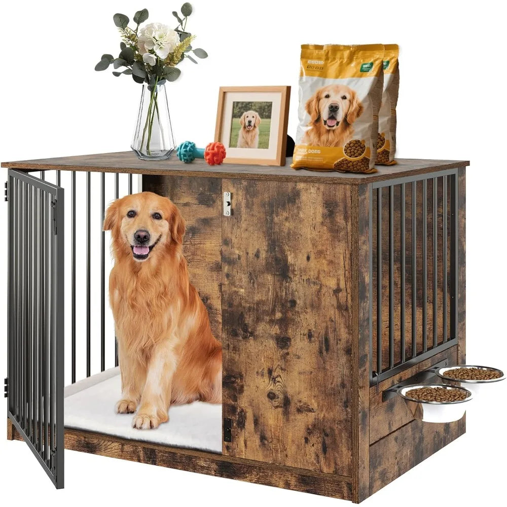 Crate Furniture with Cushion for Dogs,