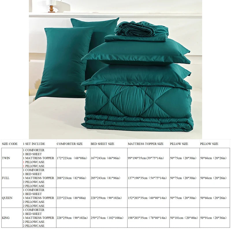 Reversible Solid Comforter 7 Pc