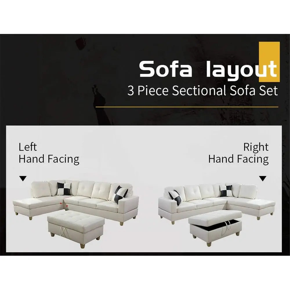 Living Room Set: 3-Pc Sofa,